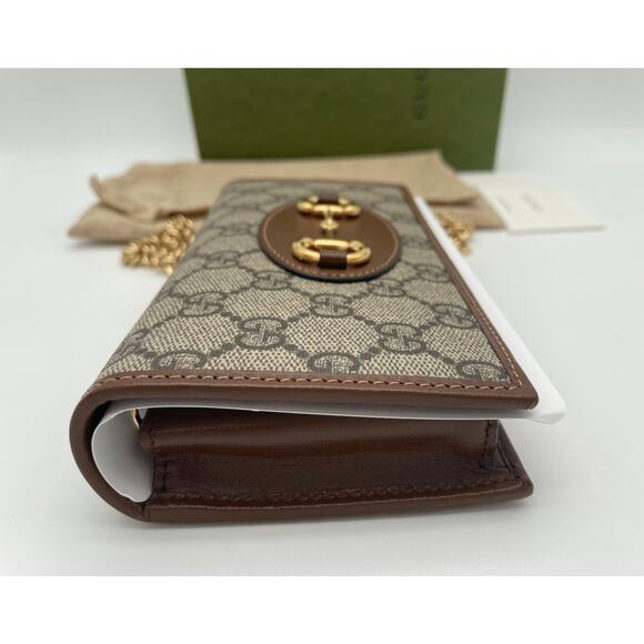 NEW! GUCCI GG HORSEBIT CHAIN WALLET CROSSBODY SHOULDER BAG BOX AUTHENTIC! - Picture 9 of 13